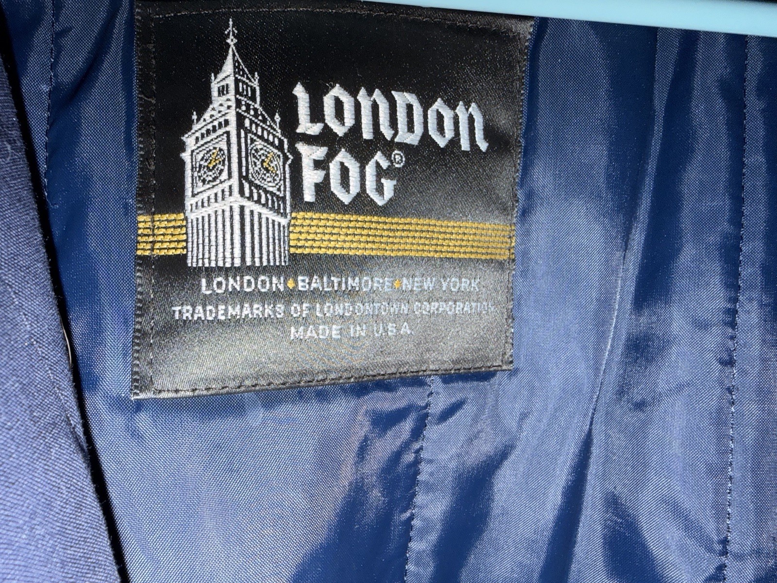 London Fog Women’s Vintage Blue Trench Coat 1990s Size 10 Regular vintage