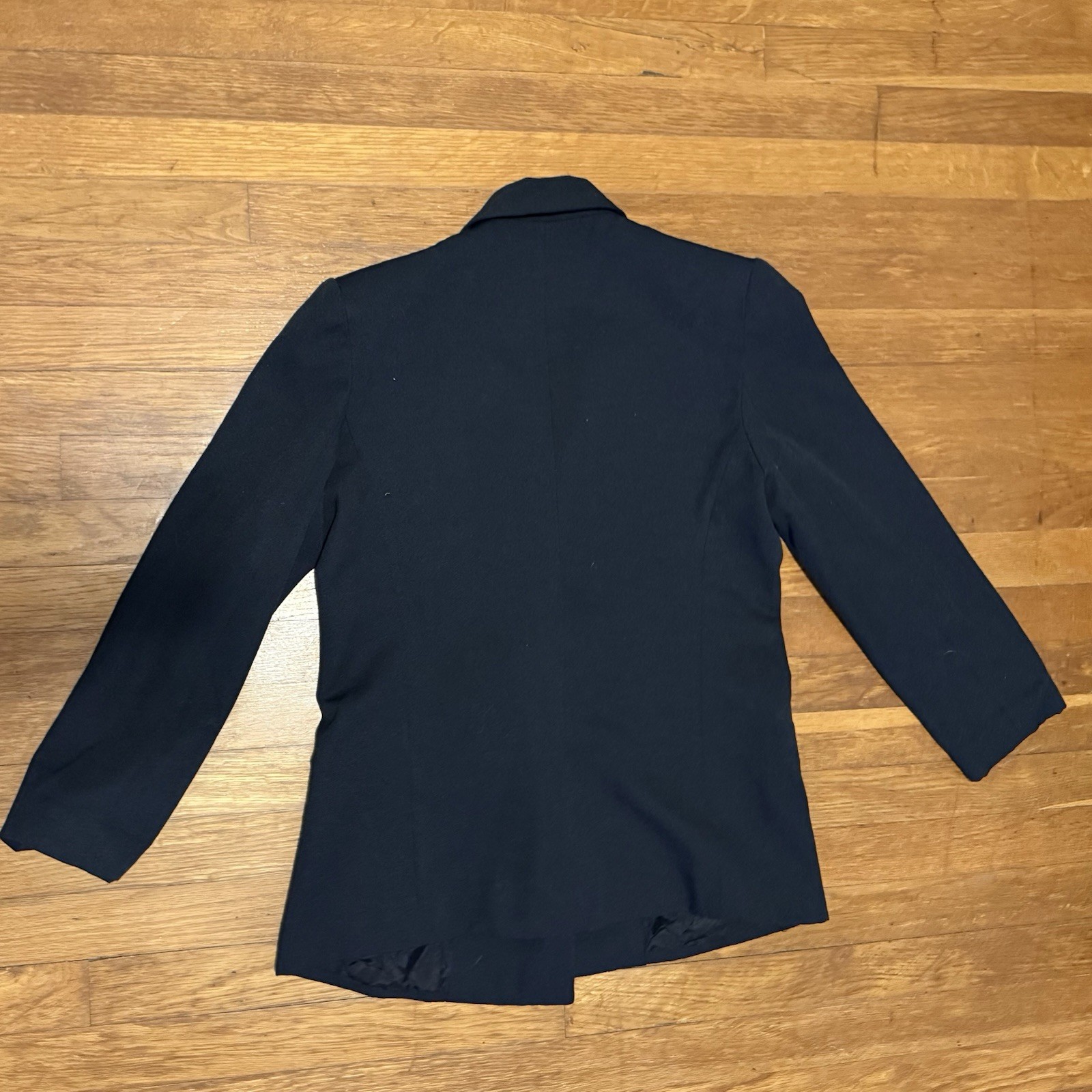 VTG Black Blazer Jacket Sz 12 P Petite 90s Shoulder Pads Chad Stevens