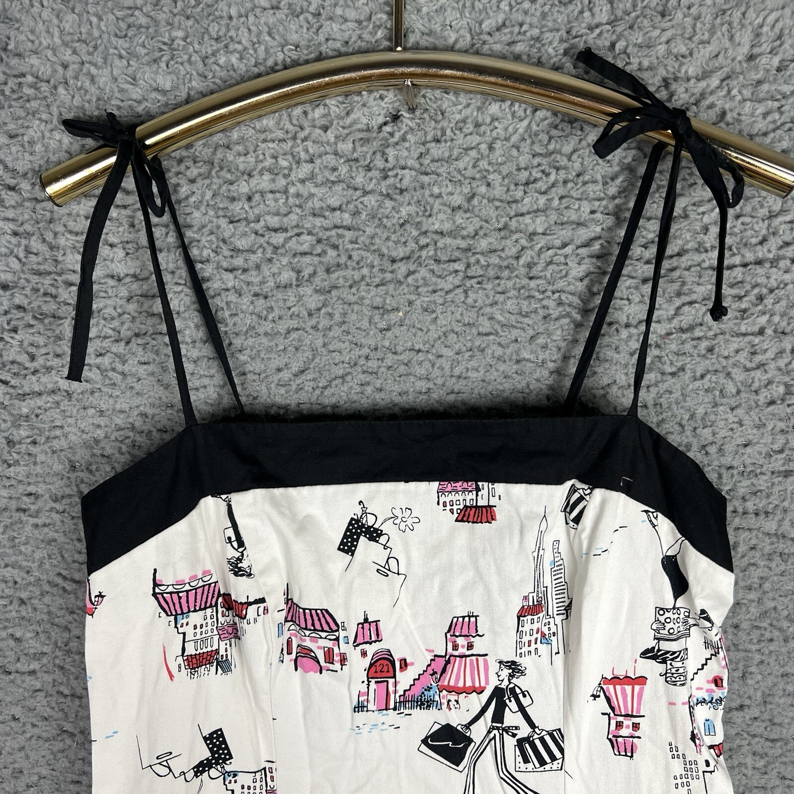 Vintage Studio Y Strappy A-Line Dress Juniors Sz 3 Shopping New York Paris Retro