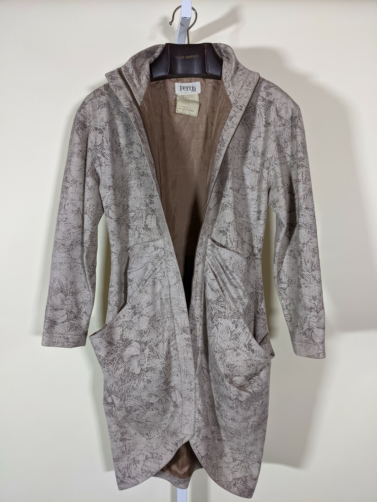 Bernard Perris Paris Vintage 80s Floral Full Zip Dress France