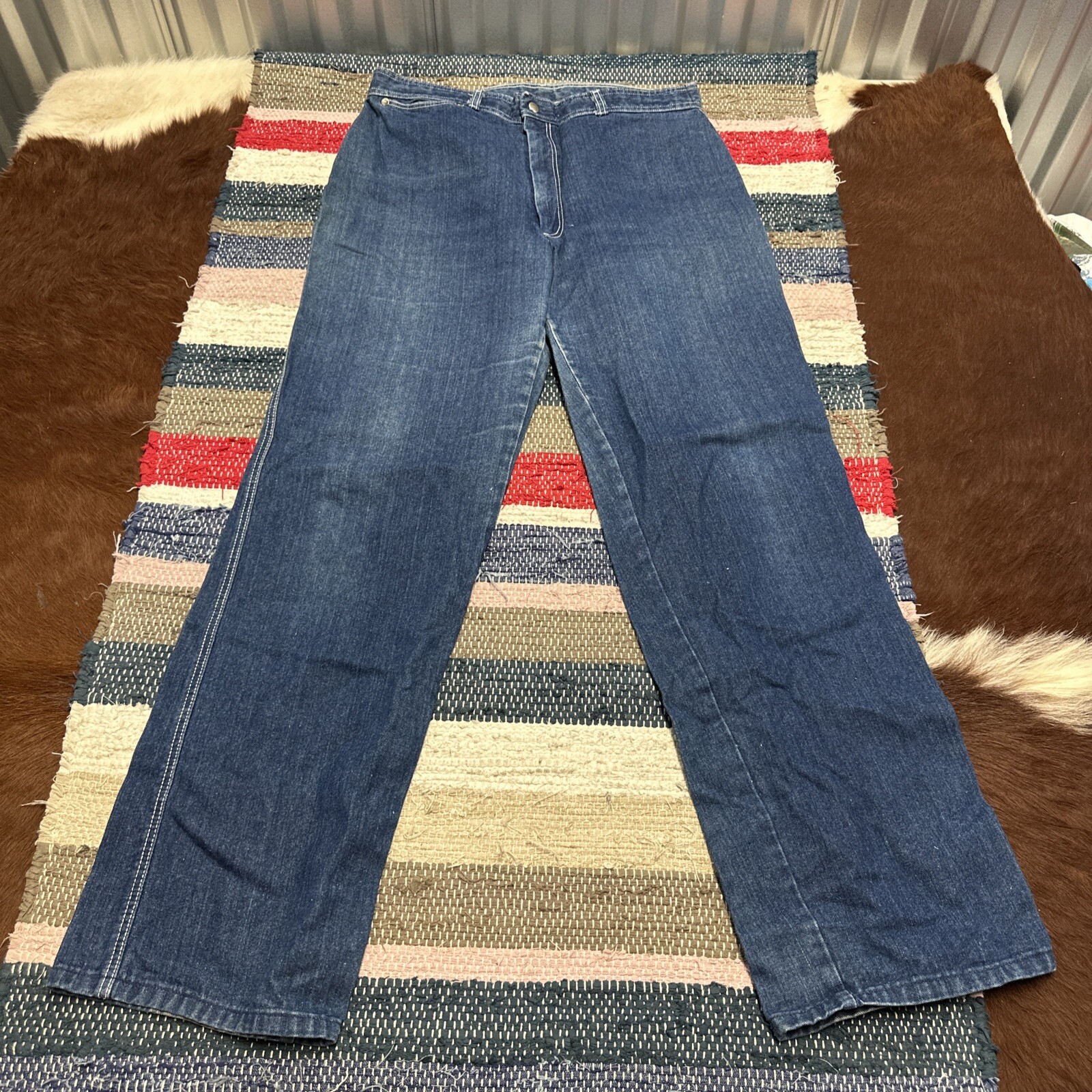 Vintage 1980’s Pizzazz Jeans Womens SM High Waist Embroidered Paris NY 32×32″