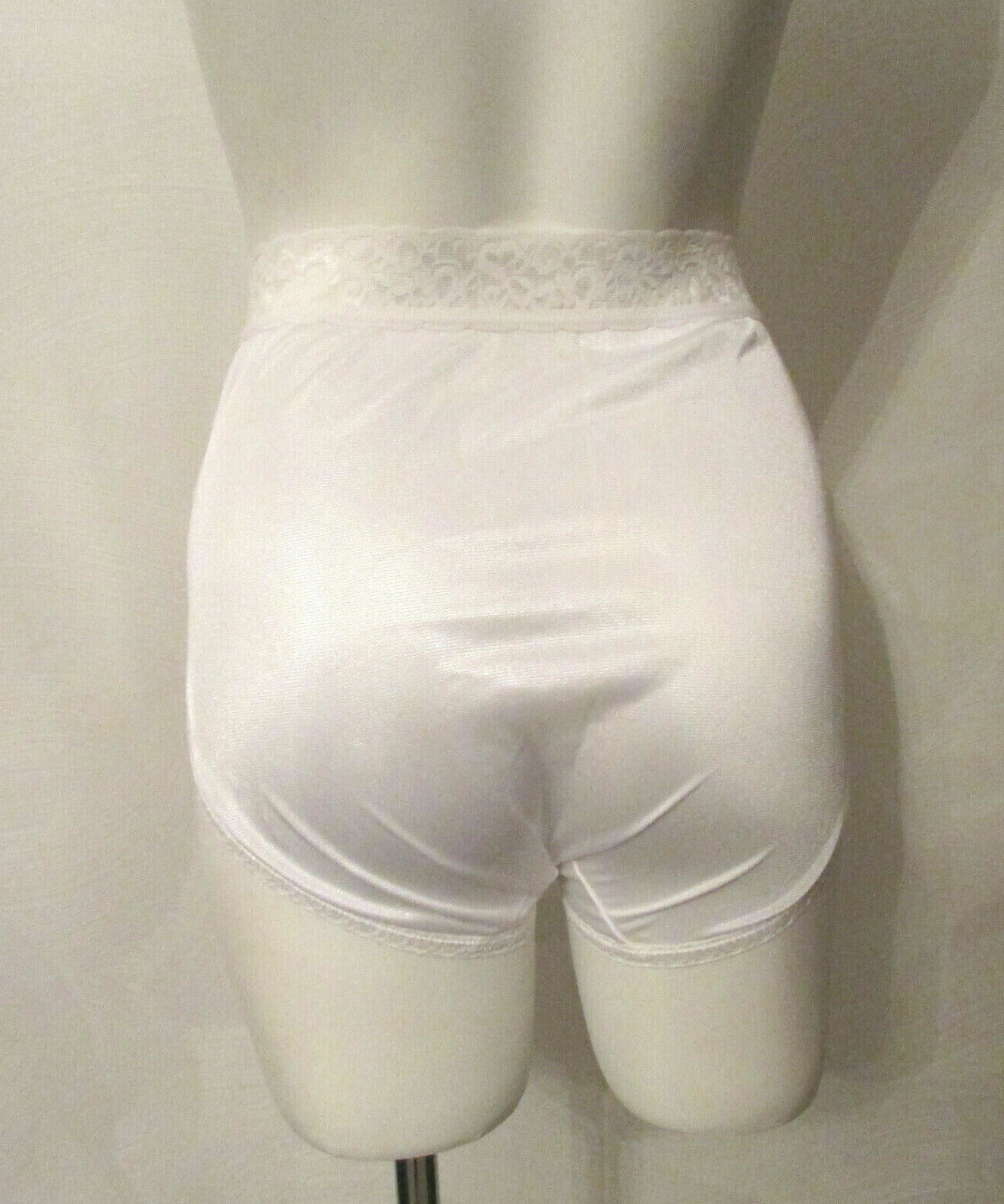 Hanes Shiny Silky Semi Sheer Nylon Lace Waistband Full Cut Granny Brief Pantie 5