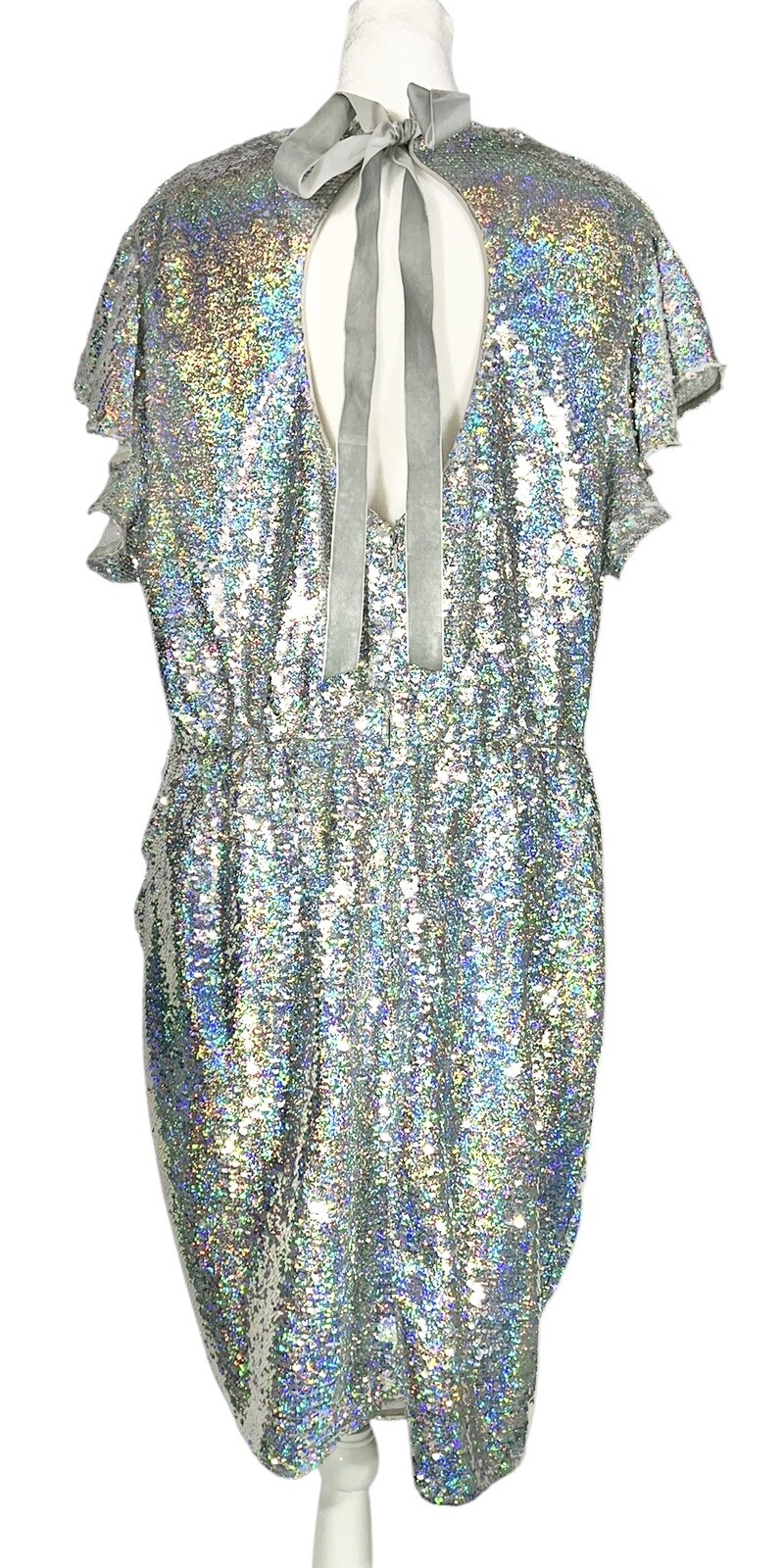 ASOS SIZE 16 SEQUIN Embellished PARTY DRESS DISCO COCKTAIL RAVE CLUB DIVA DANCER
