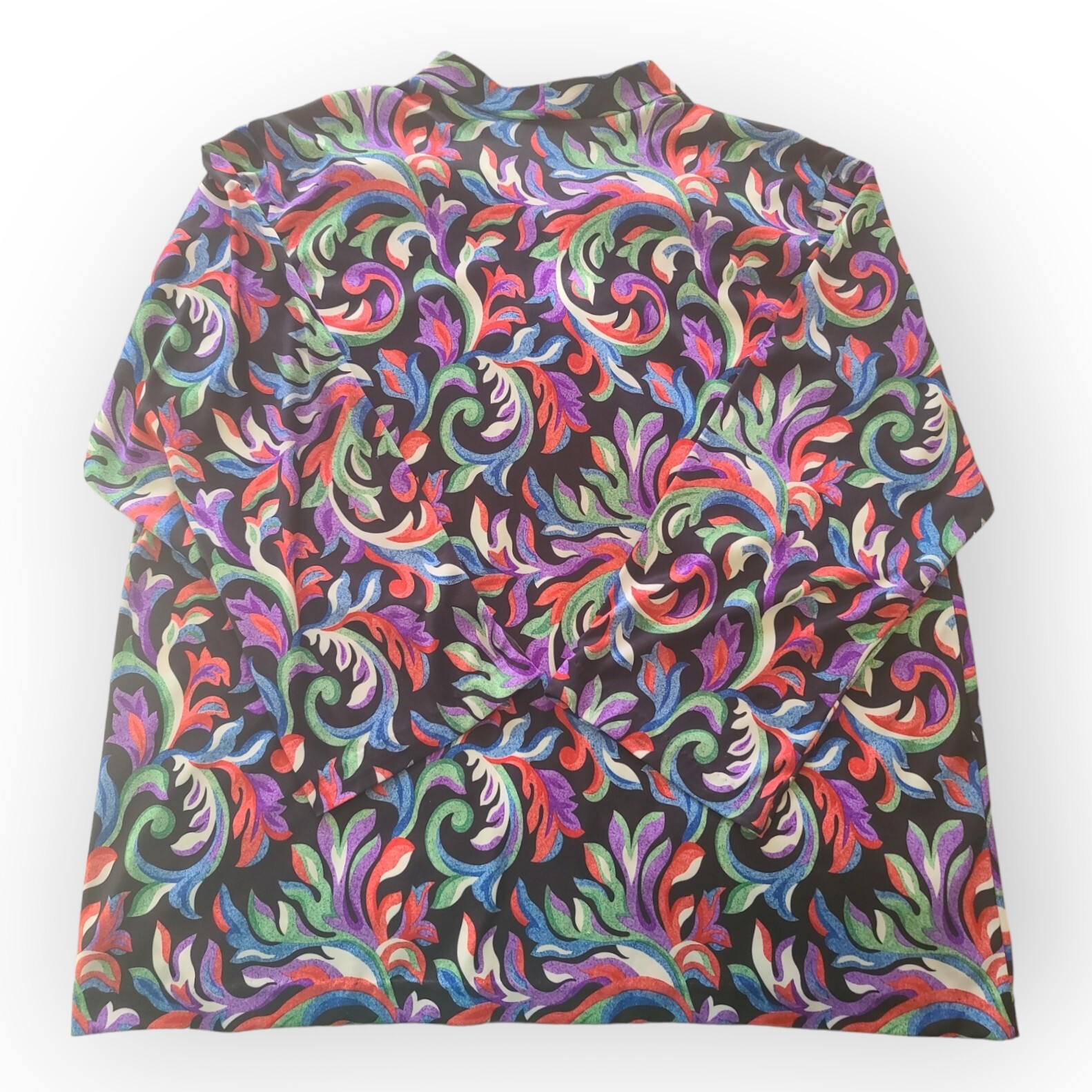 JoRo Vintage Retro 80s Women’s Paisley Short Sleeve Blouse Cottagecore XL