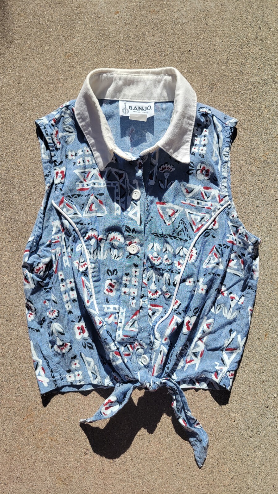 Banjo Dallas Texas Western Vest Medium Rodeo Cowboy Buttons