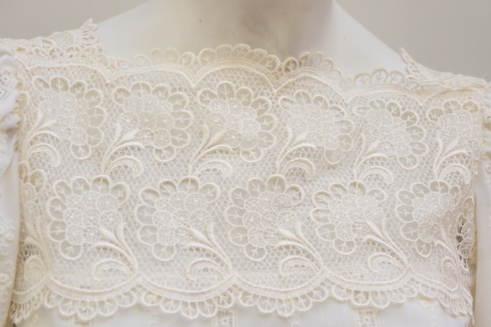 Vintage 70s Creme White Prairie Lace Blouse And Skirt Set Boho Cottagecore