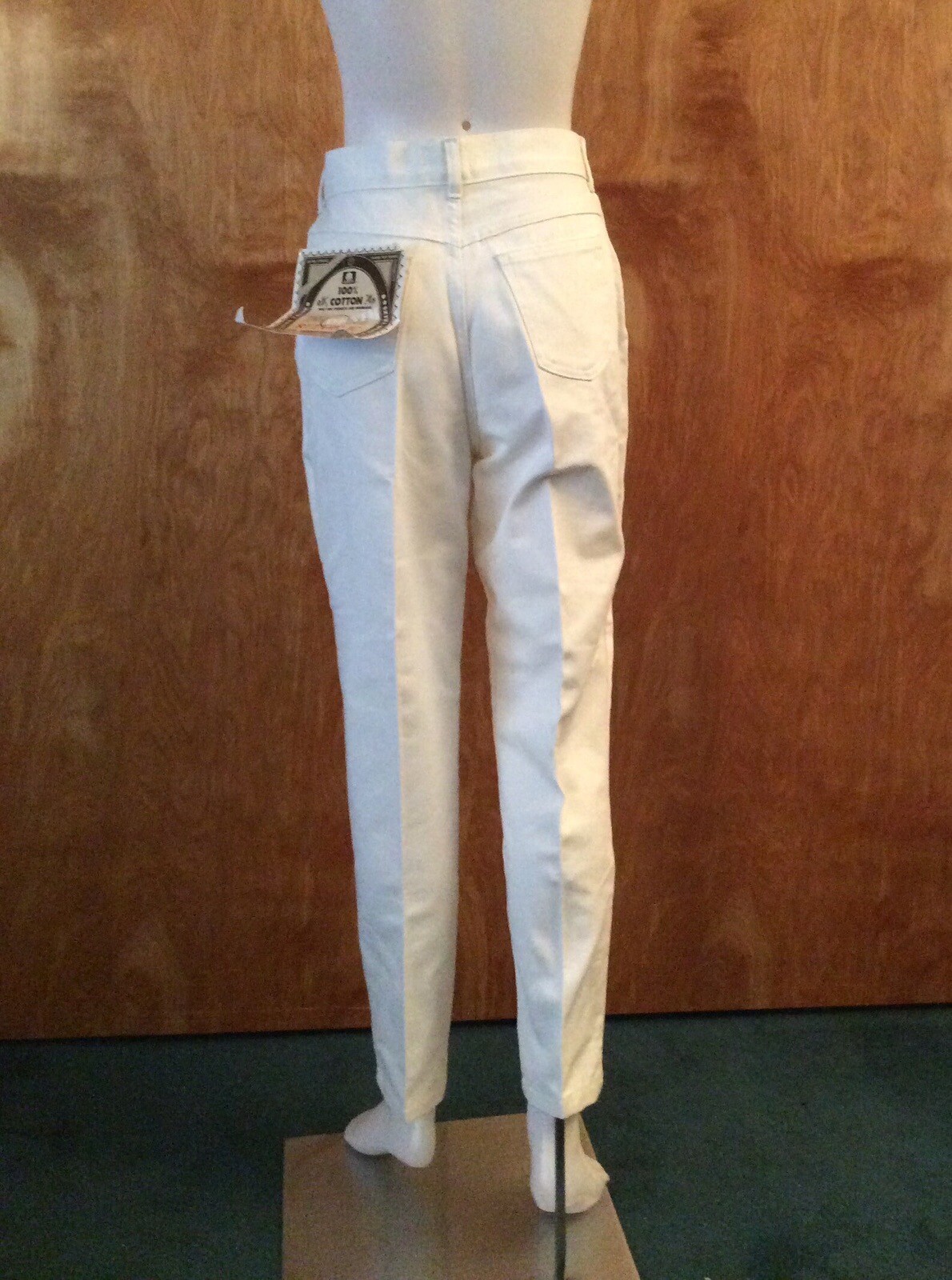 1980s Womens White Jeans Denim Republic New Old Stock Original Tags Attaches