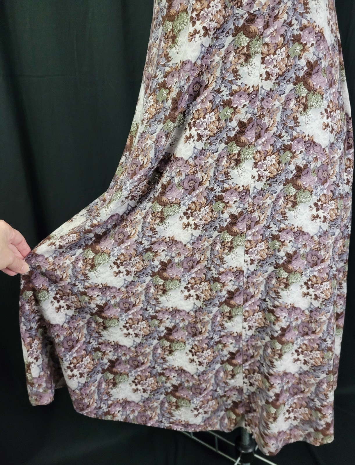 Vintage All That Jazz Muted Grey/Purple/Blue Floral Fit & Flare Dress Size XS?