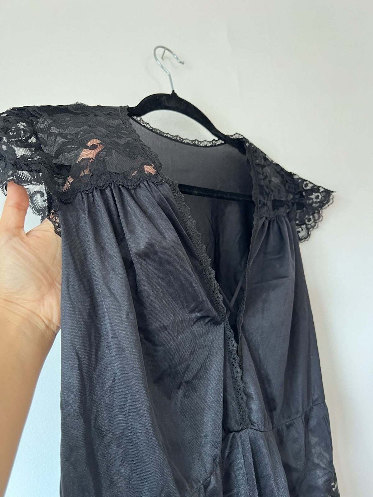 Vintage Avon Fashion Black Lace Body Suit Lingerie Undergarment XS Glam Retro