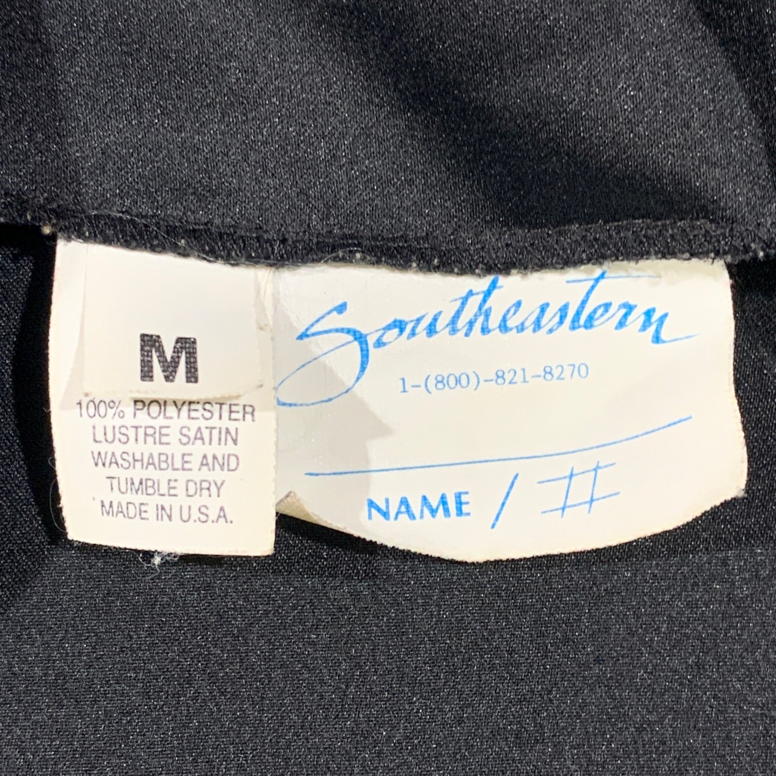 Southeastern Satin Puff Sleeve Jacket Womens Medium Black Vintage 80s Goth Glam