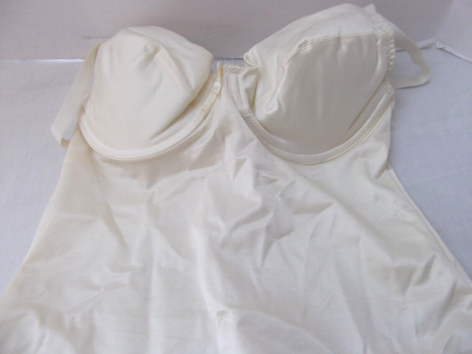 vtg Victorias Secret one piece shaper bodysuit bra slip 36C underwire inserts