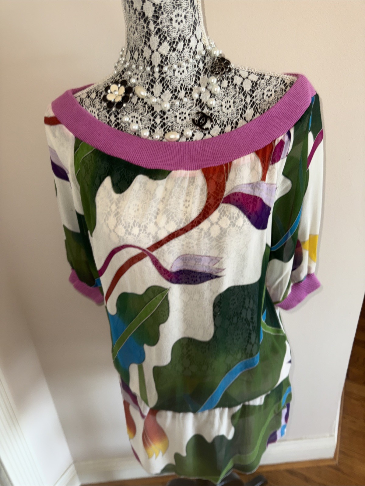 NEW! Anna Studio 💯 % Silk Farm Multicolor Tunic Dress Beach Coverups M/L