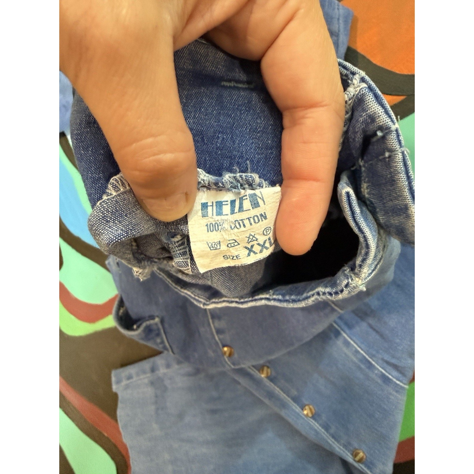 Vintage Helen High Rise Cropped Petal Pushers Denim Studs Retro Pin-Up Fits 6