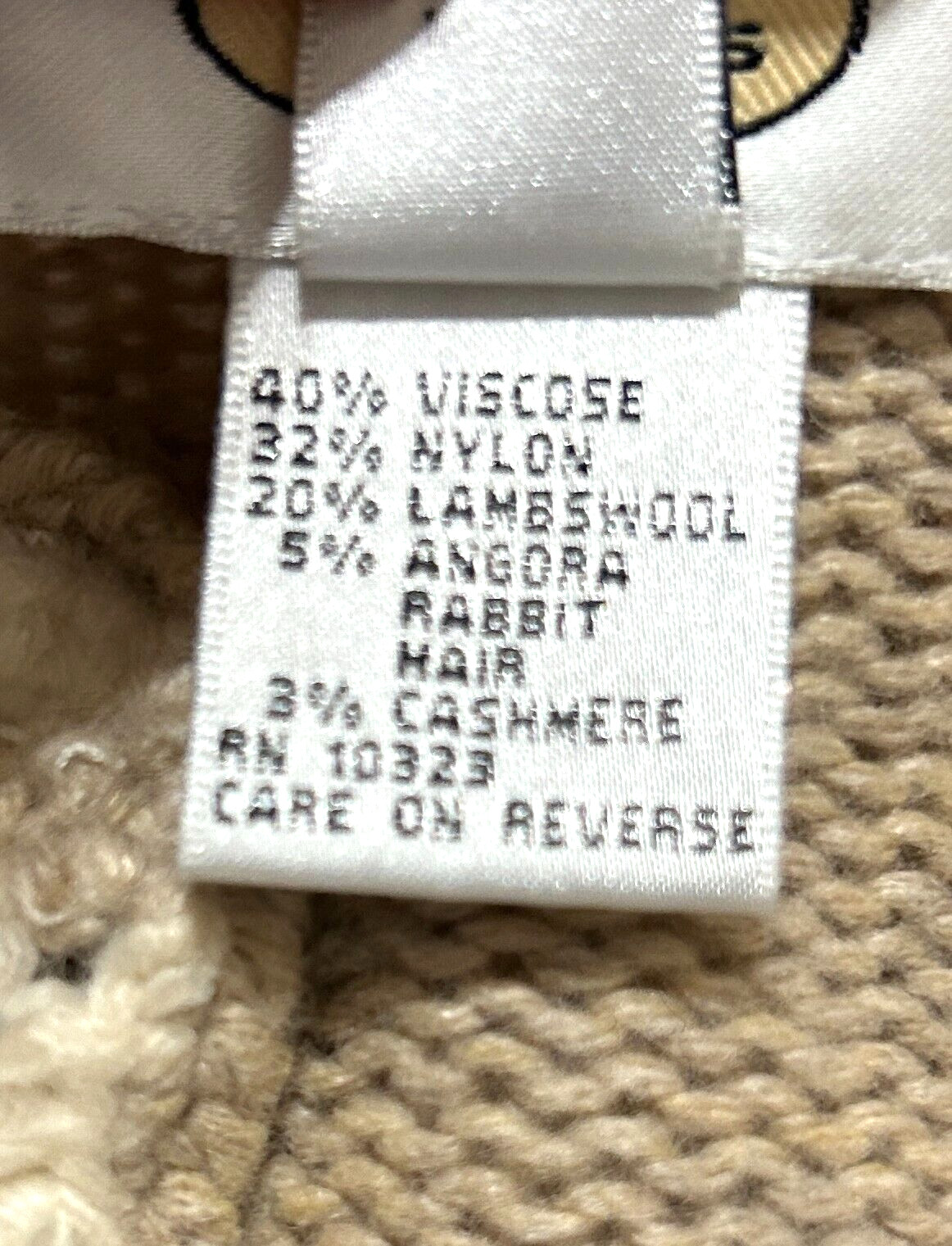 Vtg Talbots Cashmere Angora Wool Cardigan Sweater Embroidered Tan Gray Ivory, Sm