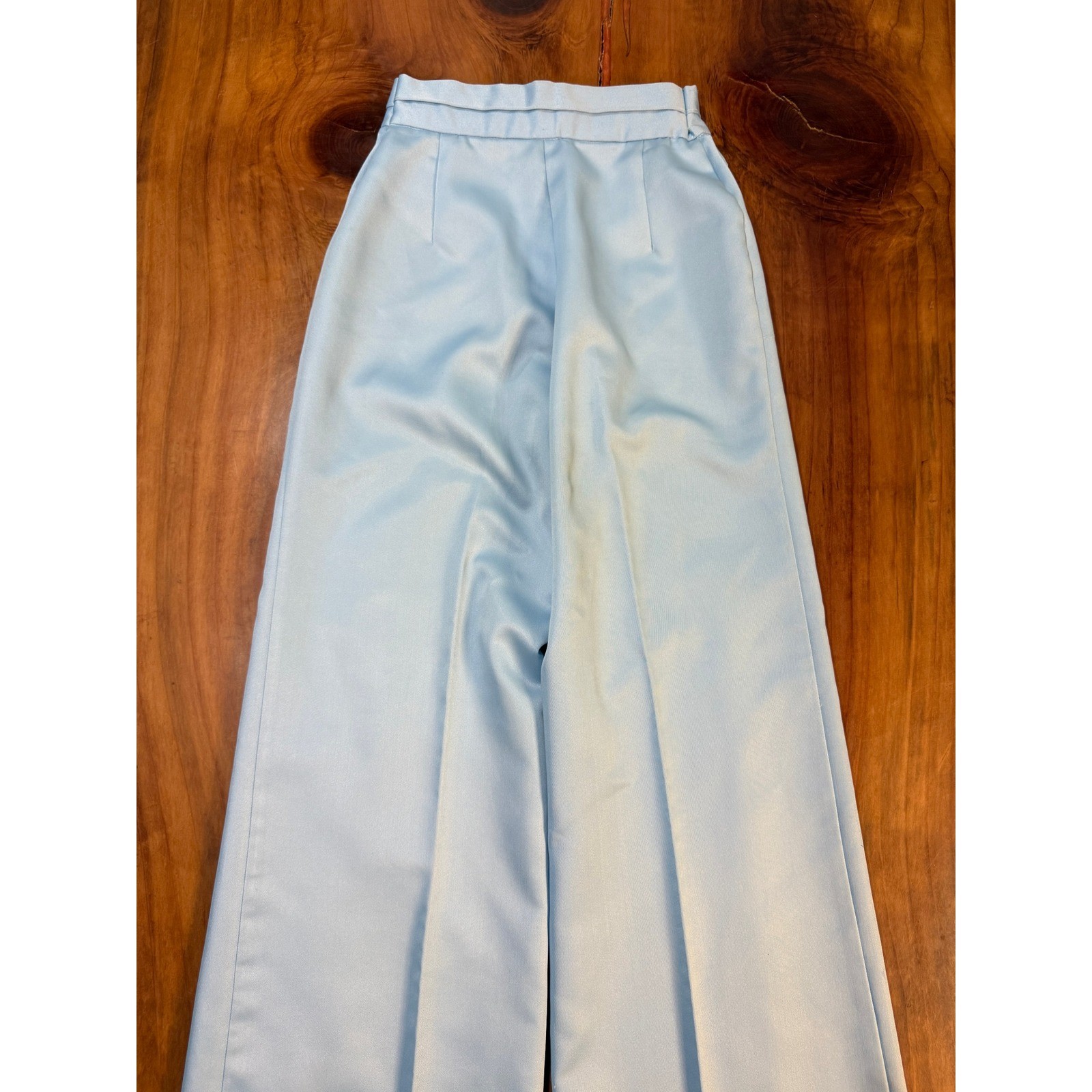 Vintage 70s Sears Mates Wide Leg Pants 5P XXSP Polyester Satin High rise Z3-27