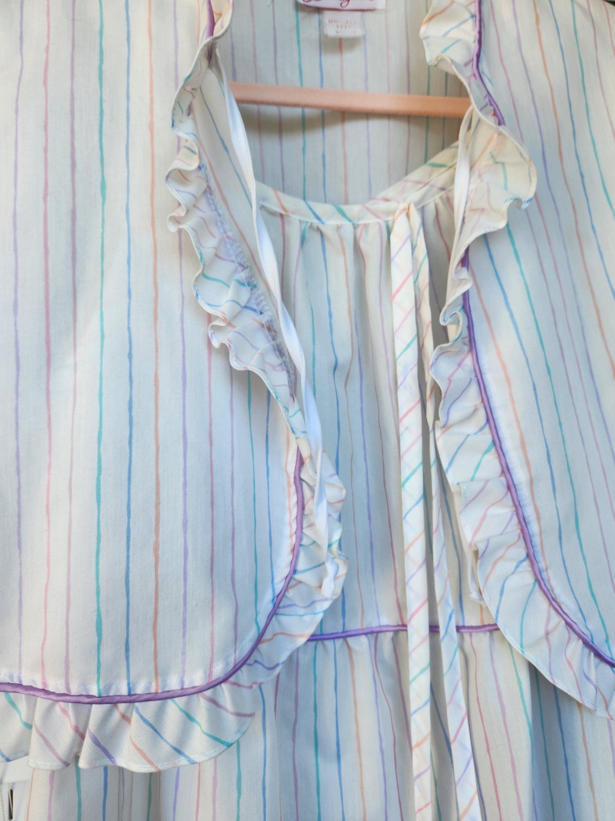 Vtg Brandywine 2-Piece Set Striped Tiered Maxi Prairie Dress & Bolero Jacket M