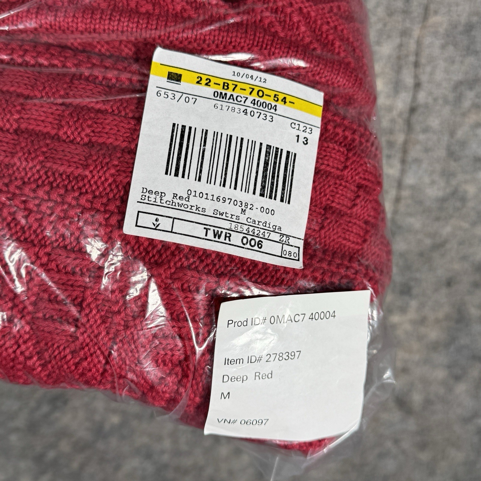 Vintage Womens LL Bean Red Button Up Cardigan Sweater Size M 19×24 100% Cotton
