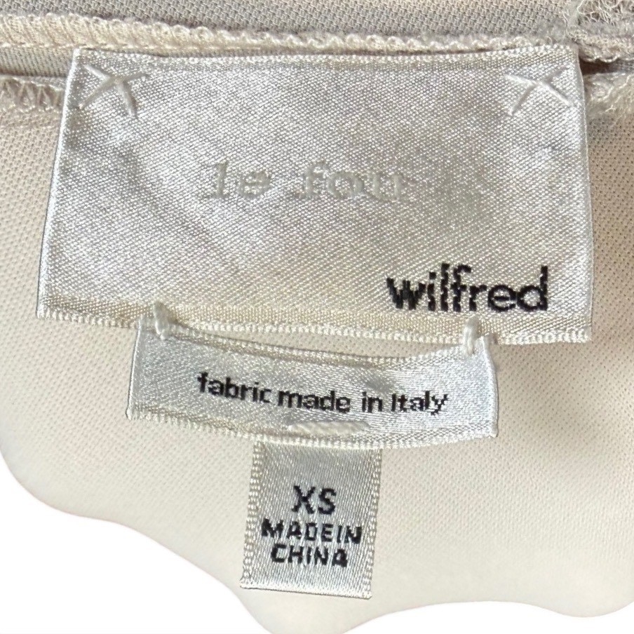 Wilfred Le Fou Aritzia Beige V-Neck Dress XS Italian Fabric Sleeveless Pockets