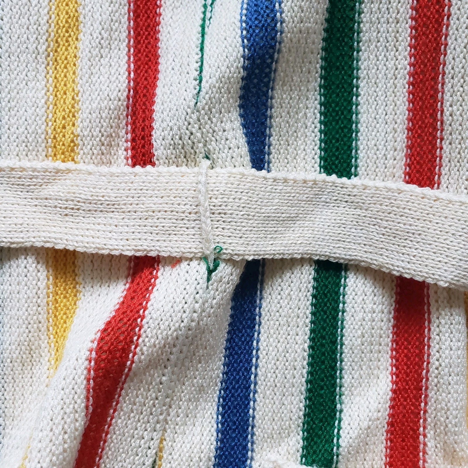 Vintage 1970s Tomboy Of California Multicolor Striped Knit Sweater Waist Tie