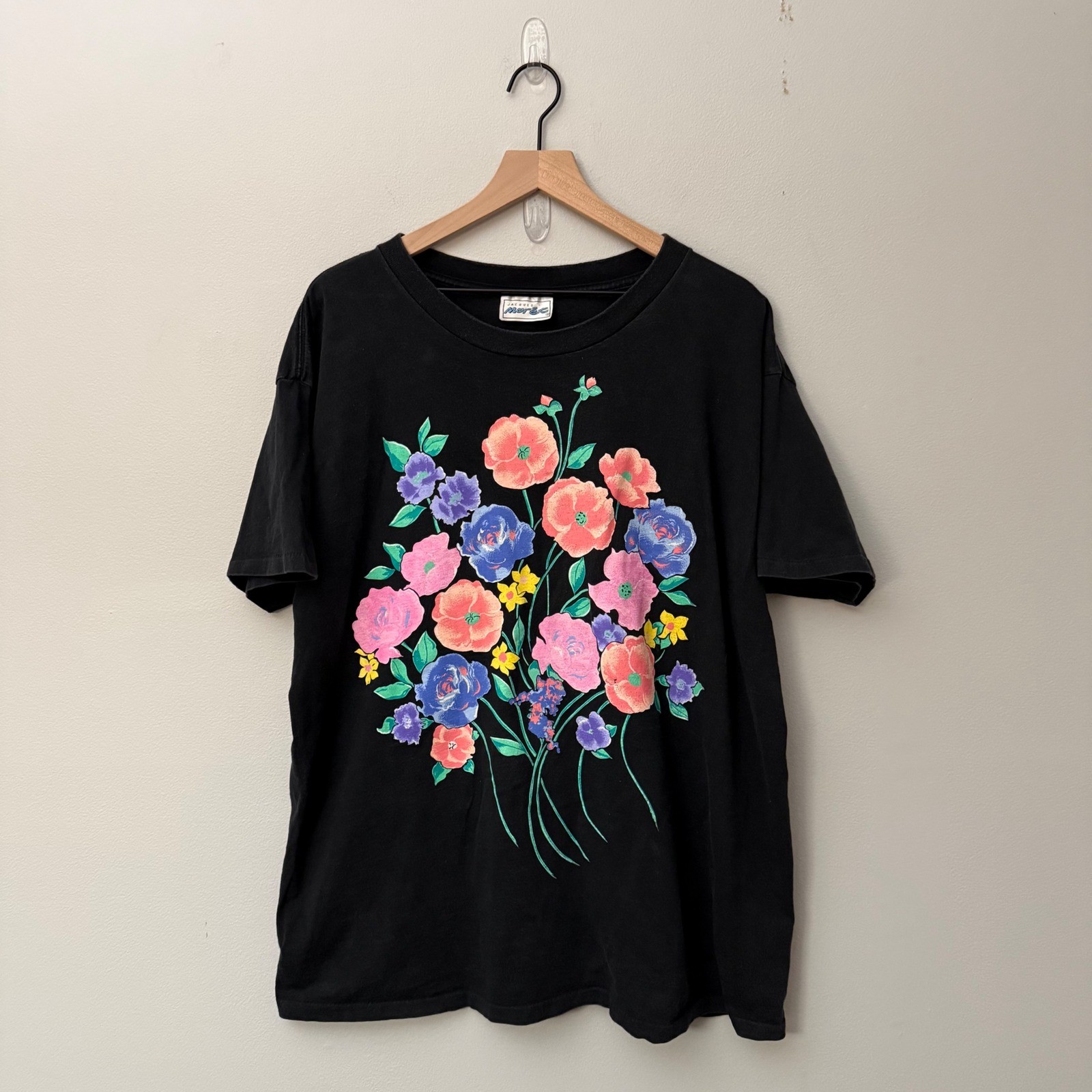 Vintage 90s Jacques Moret Floral T-Shirt Women’s OS Dance Wear Single Stitch