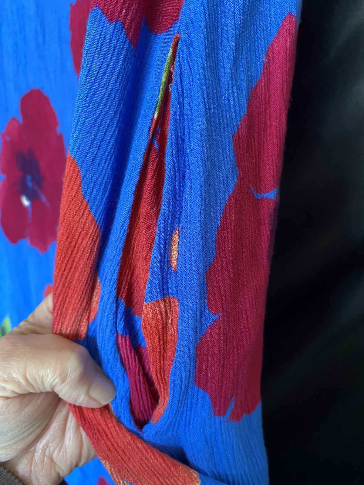 Endeavor XL Blue Floral MuMu Maxi Dress – Made in Indonesia – Vintage Resort