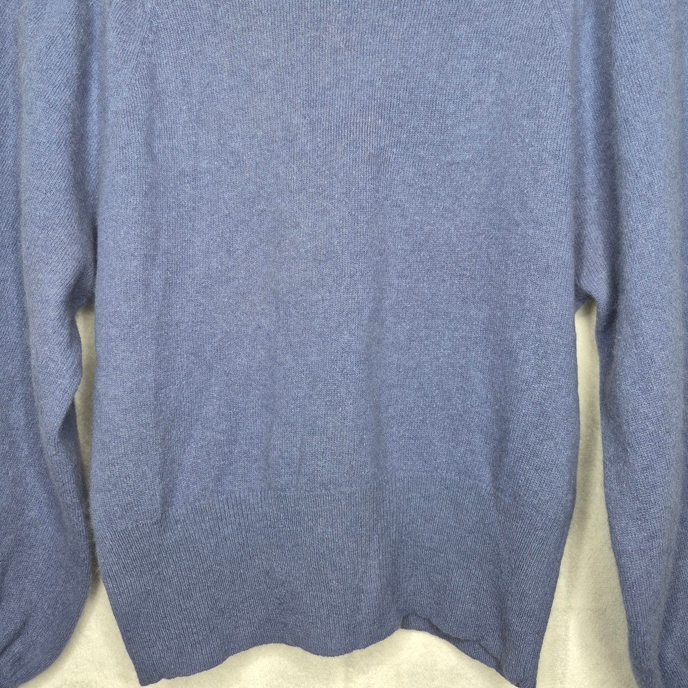 Vintage Carson Pirie Scott Angora Lambswool Puff Shoulder Sweater Blue – M