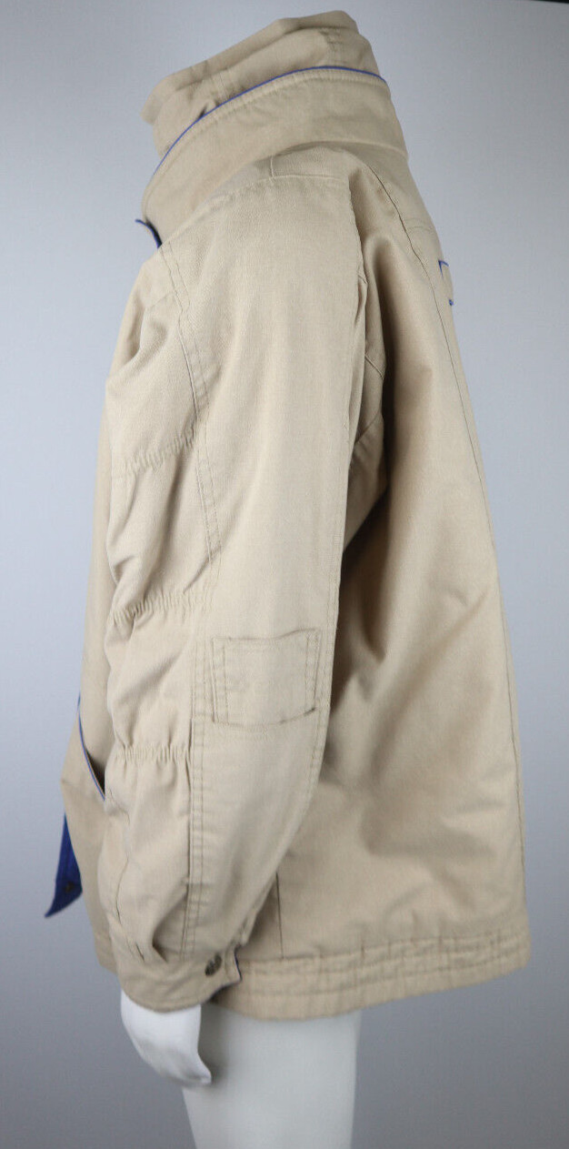 VINTAGE 80s 90s WOMEN’S BEIGE BOMBER JACKET COAT – IZZI – SIZE M