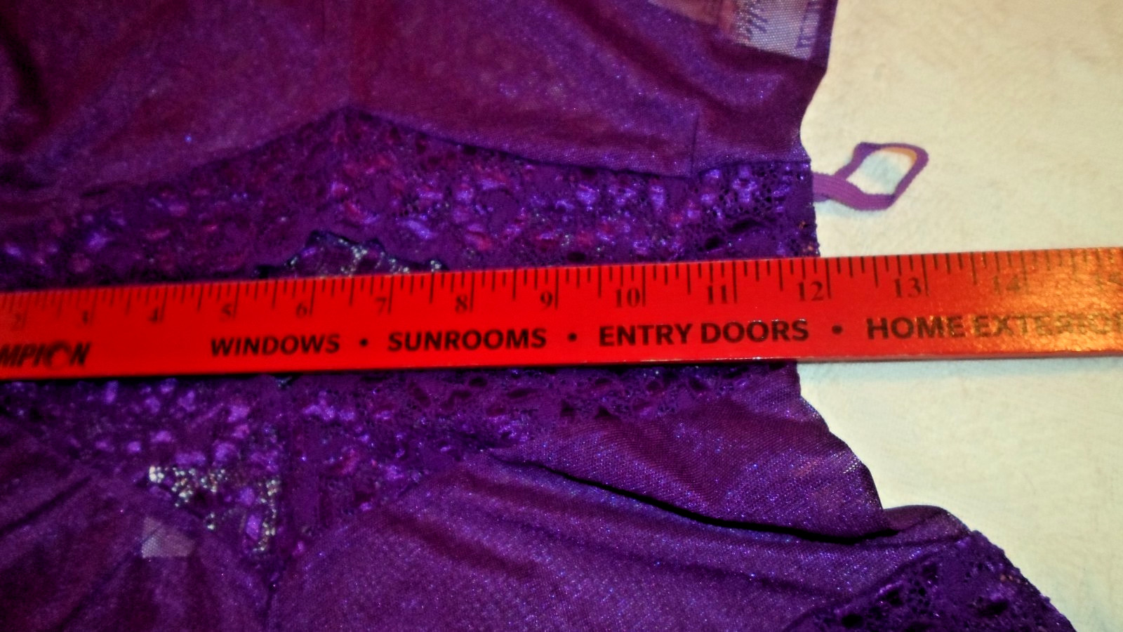 Vintage Lingerie Priscilla Collection Dark Purple Sheer Lace Babydoll Size M-USA