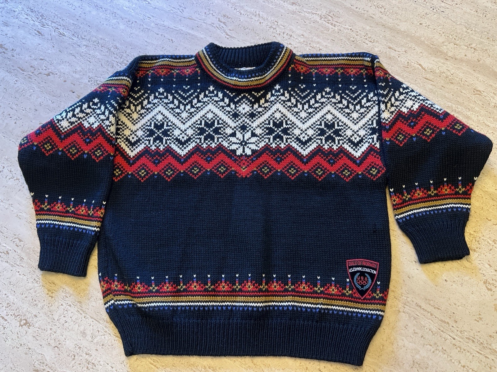 VTG Dale of Norway Wool USA Olympic Sweater XS Size Norwegian Craftsmanship Rare