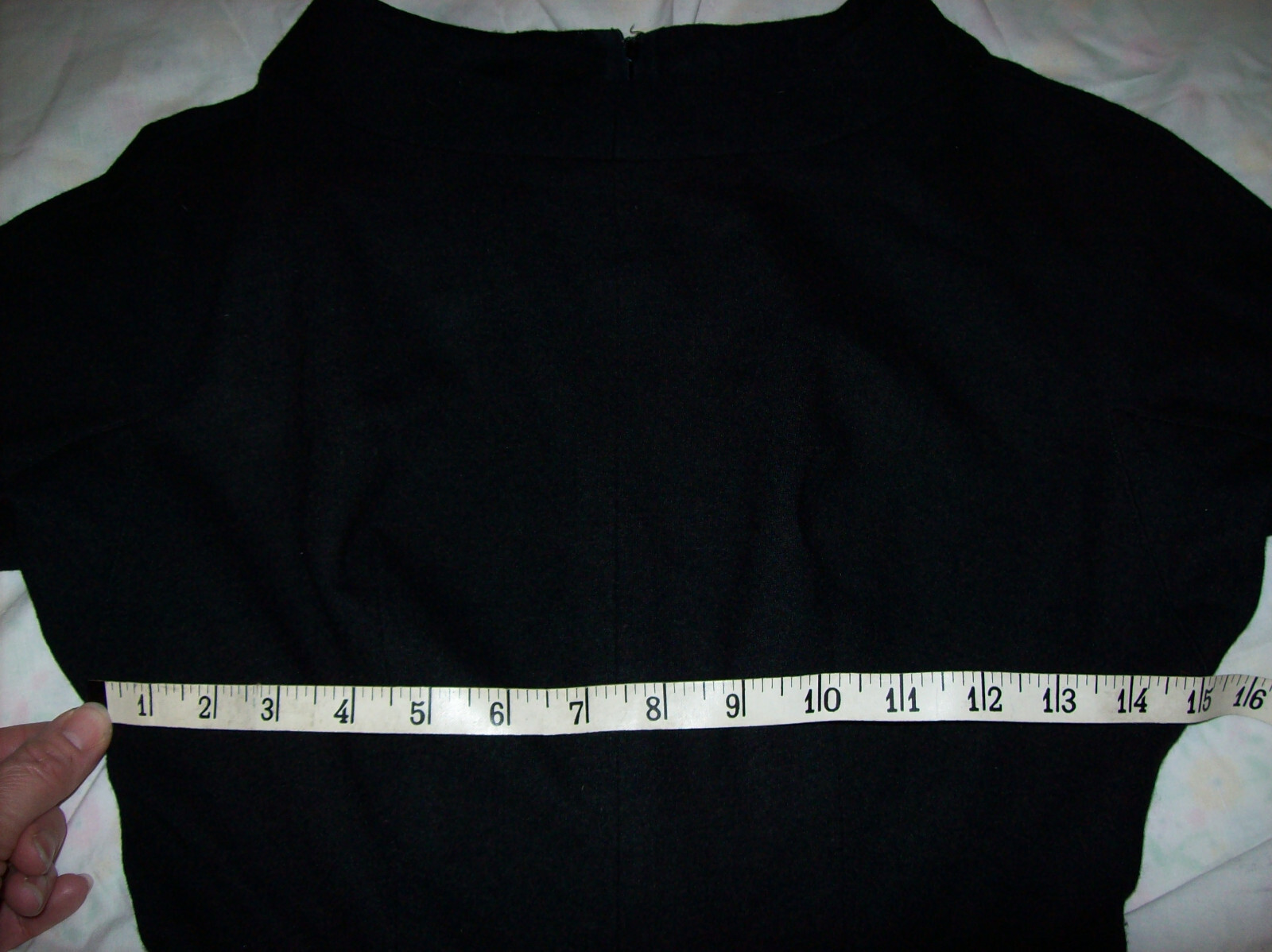 Vintage 1950s Black Long Sleeve Dress, 100% Wool, E.T Jrs CALIFORNIA, small