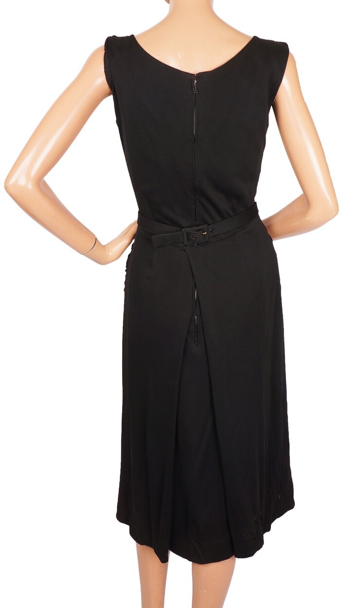 1950s Vintage Black Silk Dress by Nina Ricci Collection Jeunes Femmes