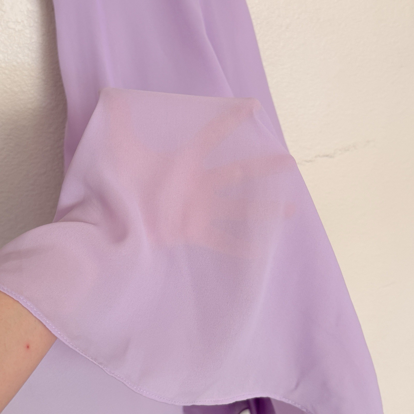 Vtg 90s Lavender Floral Lace Empire Waist Prom Dress Pastel Purple Maxi
