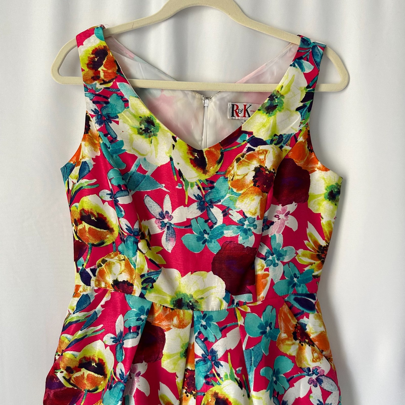 Vtg R&K ORIGINALS Women’s Dress 6 Floral Pleated Spring Feminine Twee Quirky