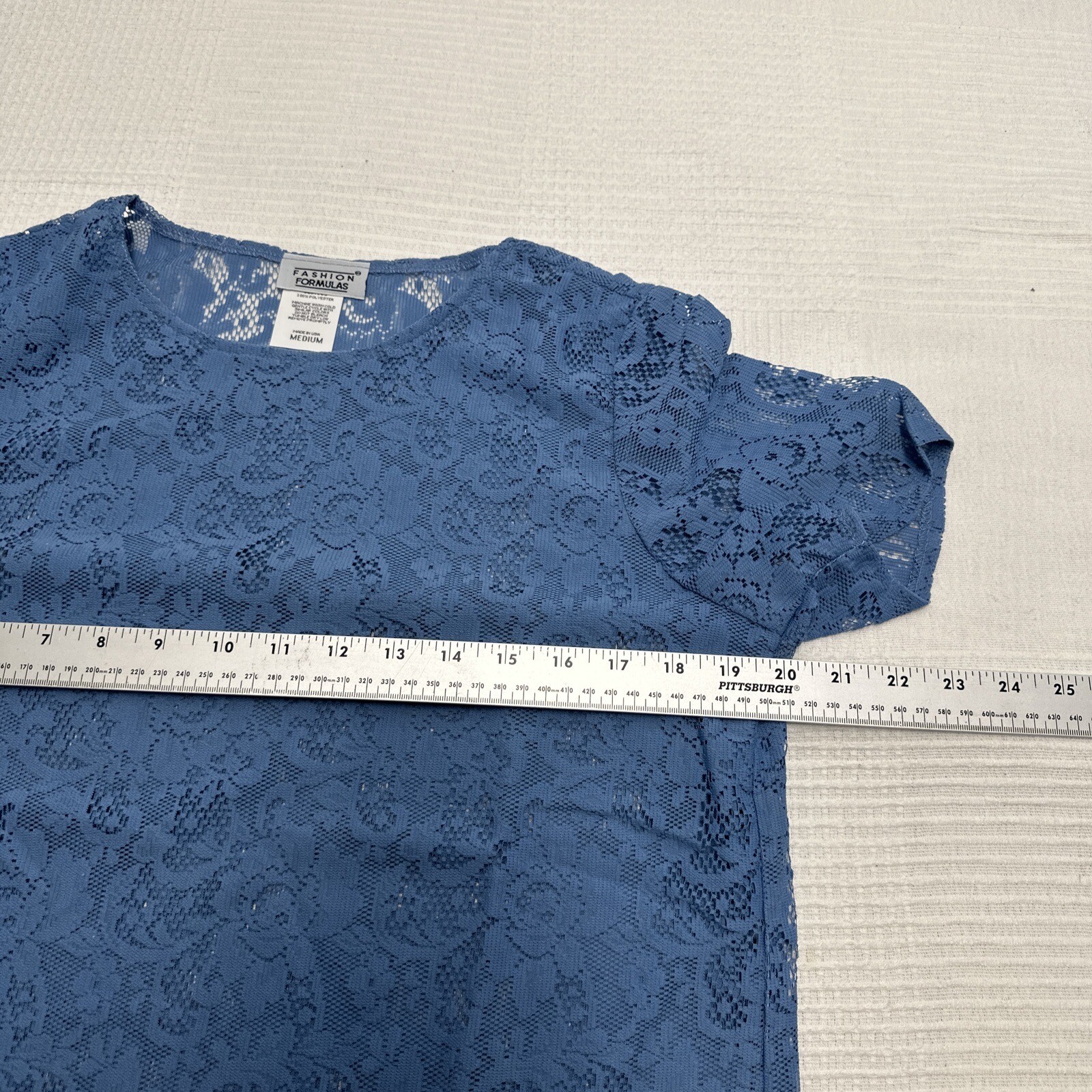 New WOMEN’S VINTAGE Sheer See Through French Blue SHIRT FASHION FORMULAS Medium