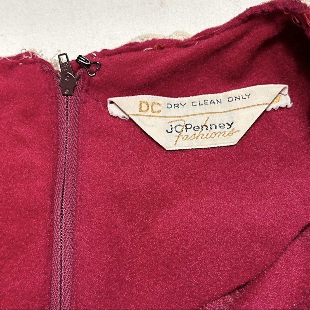 Vintage 1970’s JC Penney Fashions Red Velvet Dress