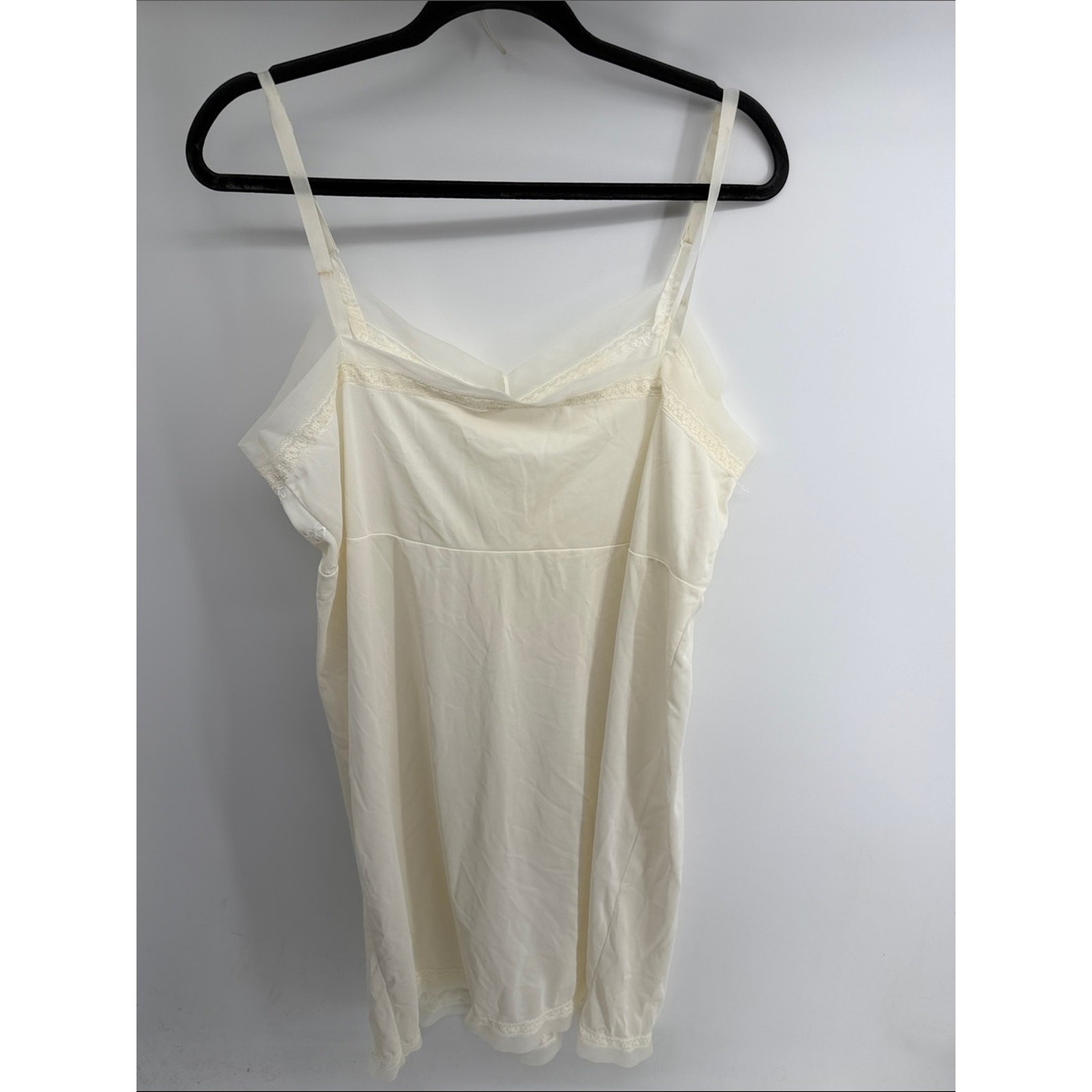 Vintage bow embroidered triangle top lace detail boudoir lingerie slip dress 46