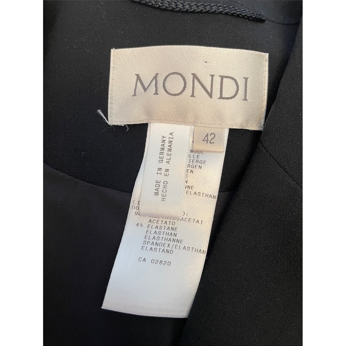 VTG Mondi Black Wool Trench Coat Duster Jacket Longline Blazer West Germany L