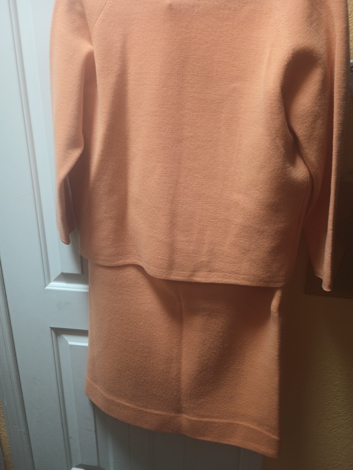 Vintage Palio of Italy Orange Woman Pencil Skirt and Cardigan Jacket set