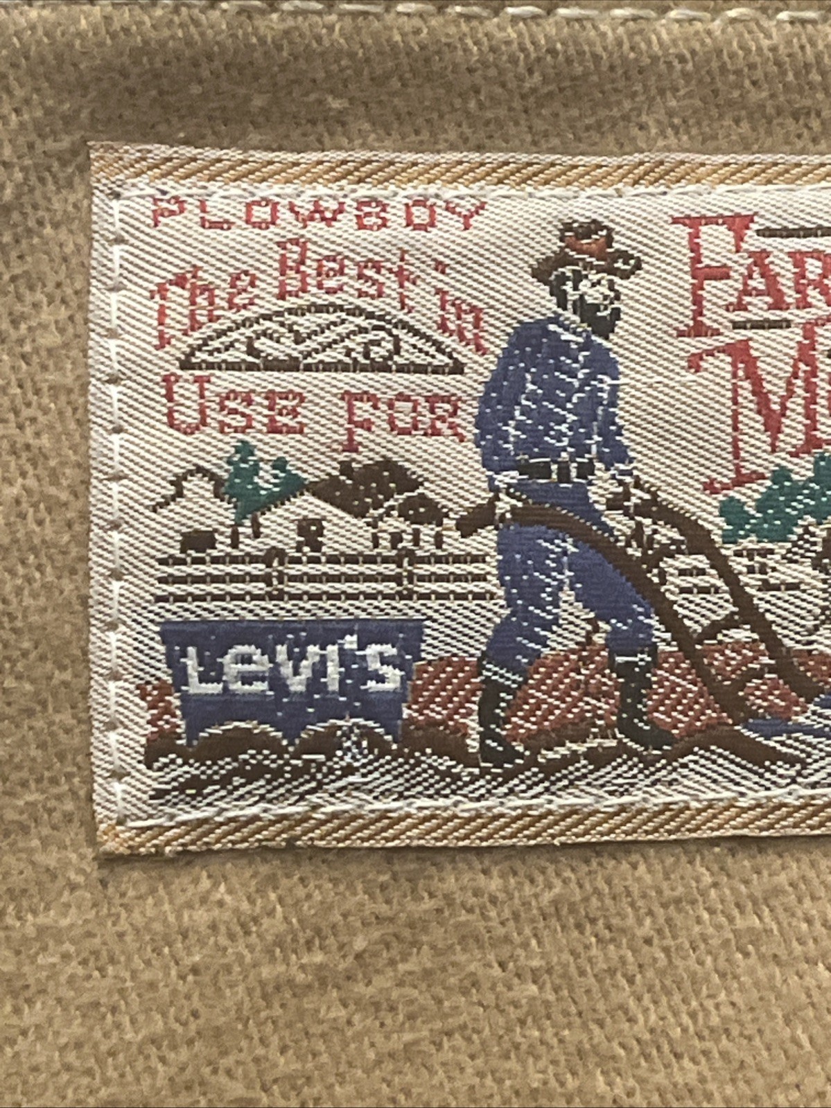 Vintage Levi’s Plowboy Tan Jeans 70s Farmers Mechanics and Miners 30×34 Workwear