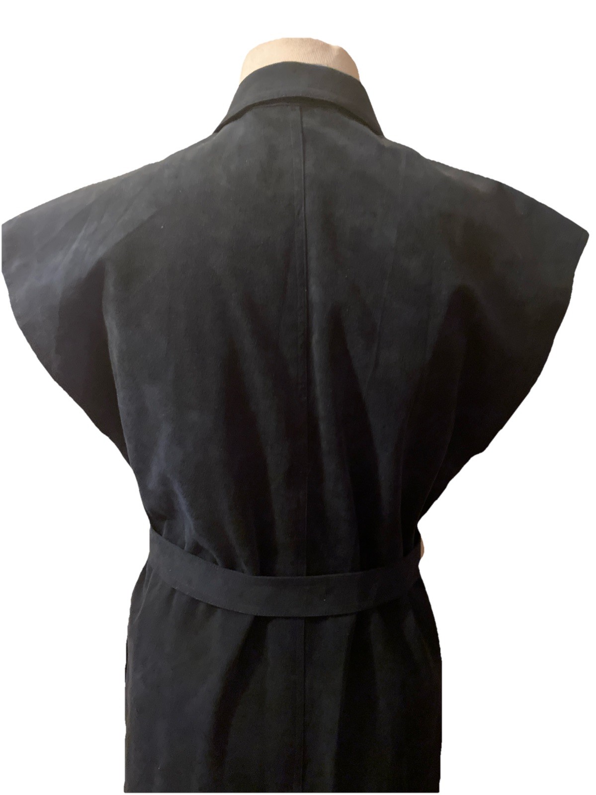 Vintage 1970s Blassport Bill Blass Ultra Suede Black Button Down Dress Sz 12