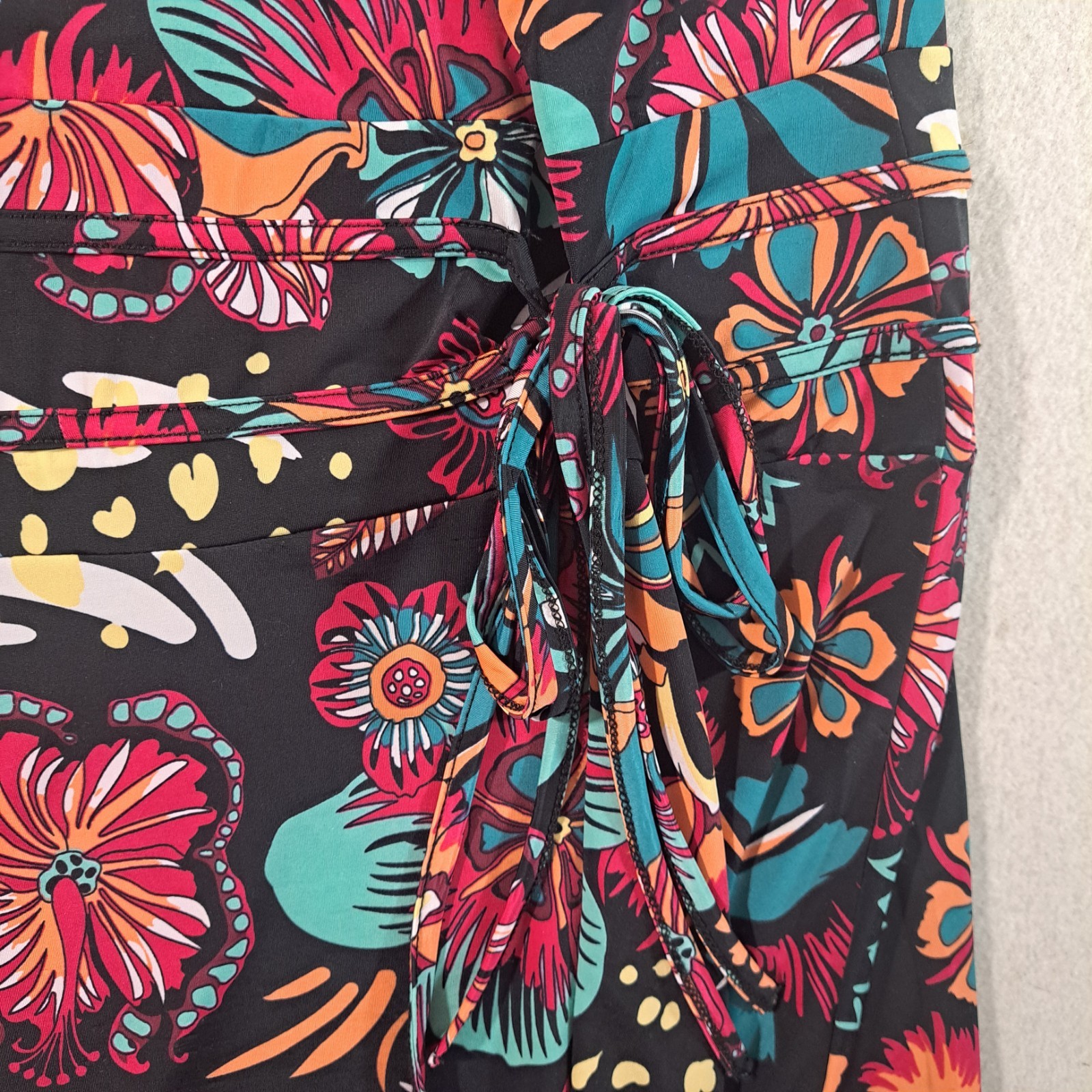 Coline Drop Waist Dress Black Floral Sleeveless Women’s Size Large