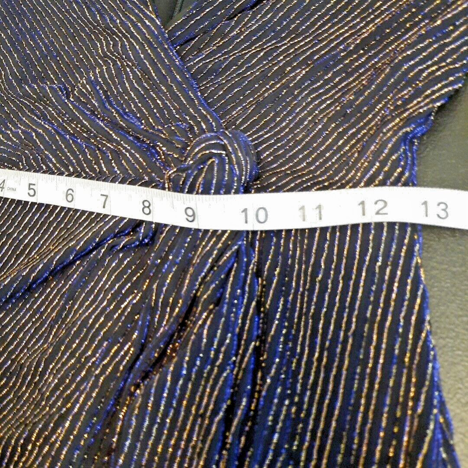 Vintage 90s Metallic Faux Wrap Maxi Dress Size 4 Black Blue Whimsigoth Event