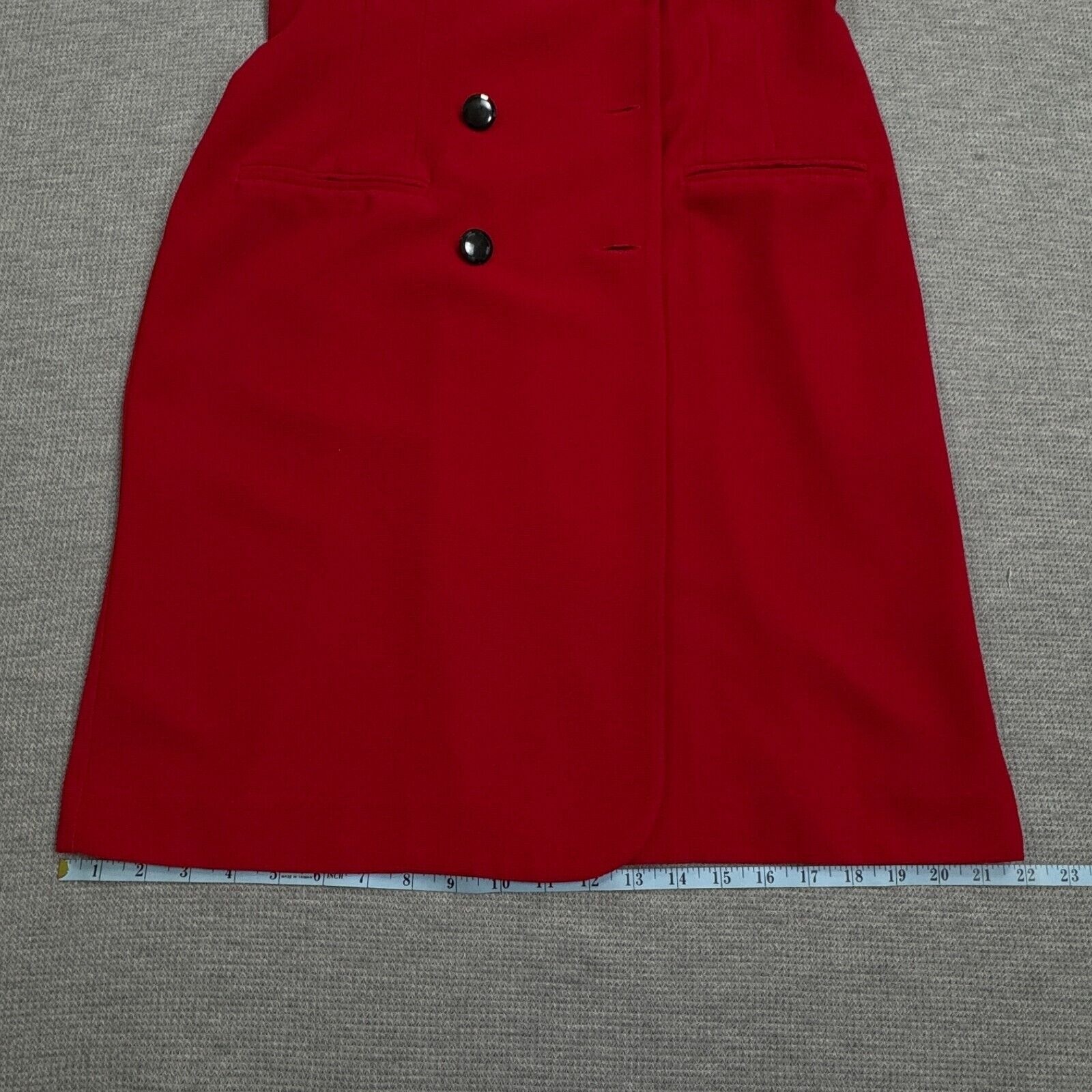 Vintage Danny Nicole Double Breasted Dress Coat Womens Sz 8 Red Padded Shoulders