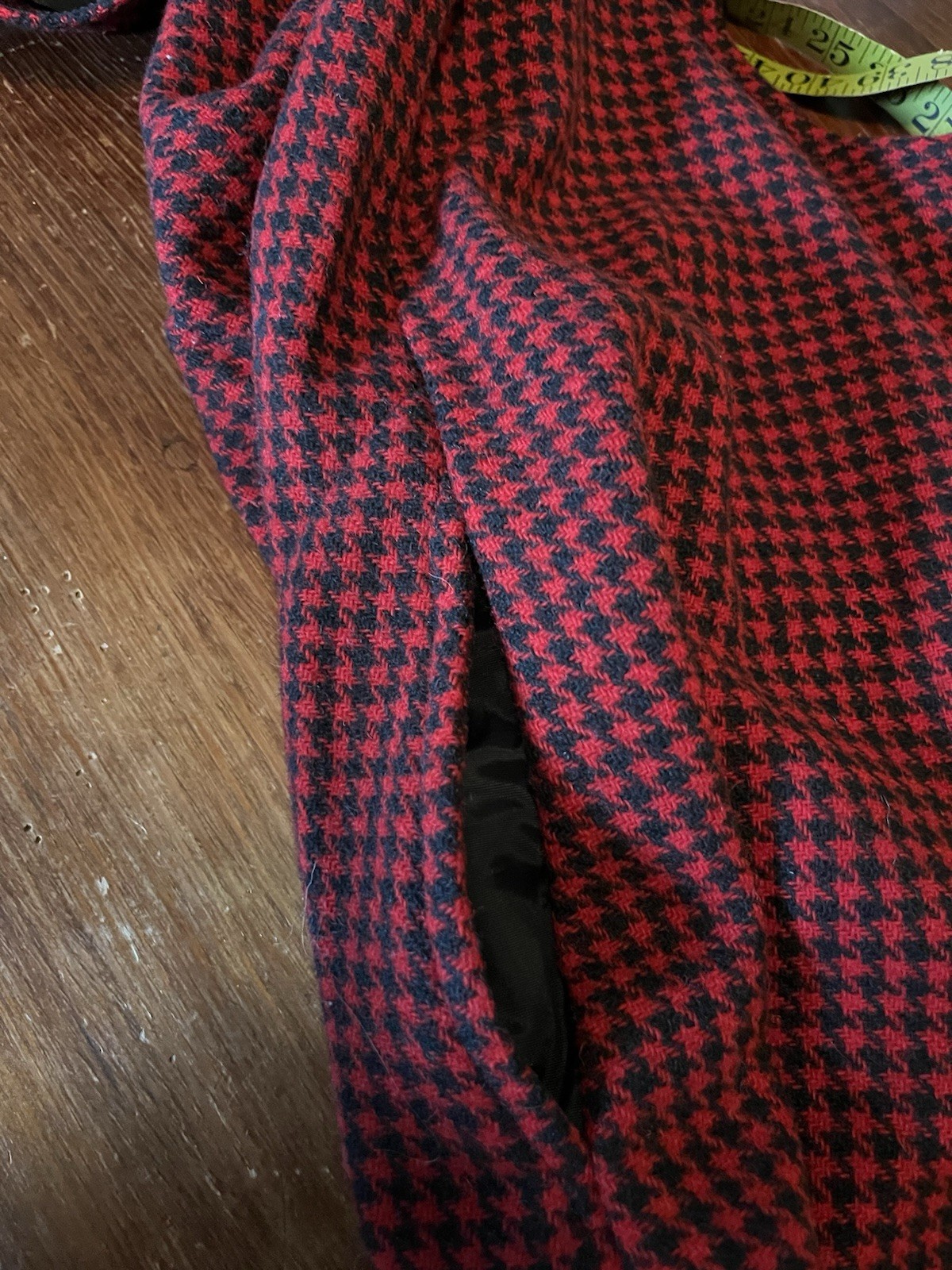 Vintage Aunt Abigail’s Attic 100% Wool Houndstooth Checked Dress, Medium,
