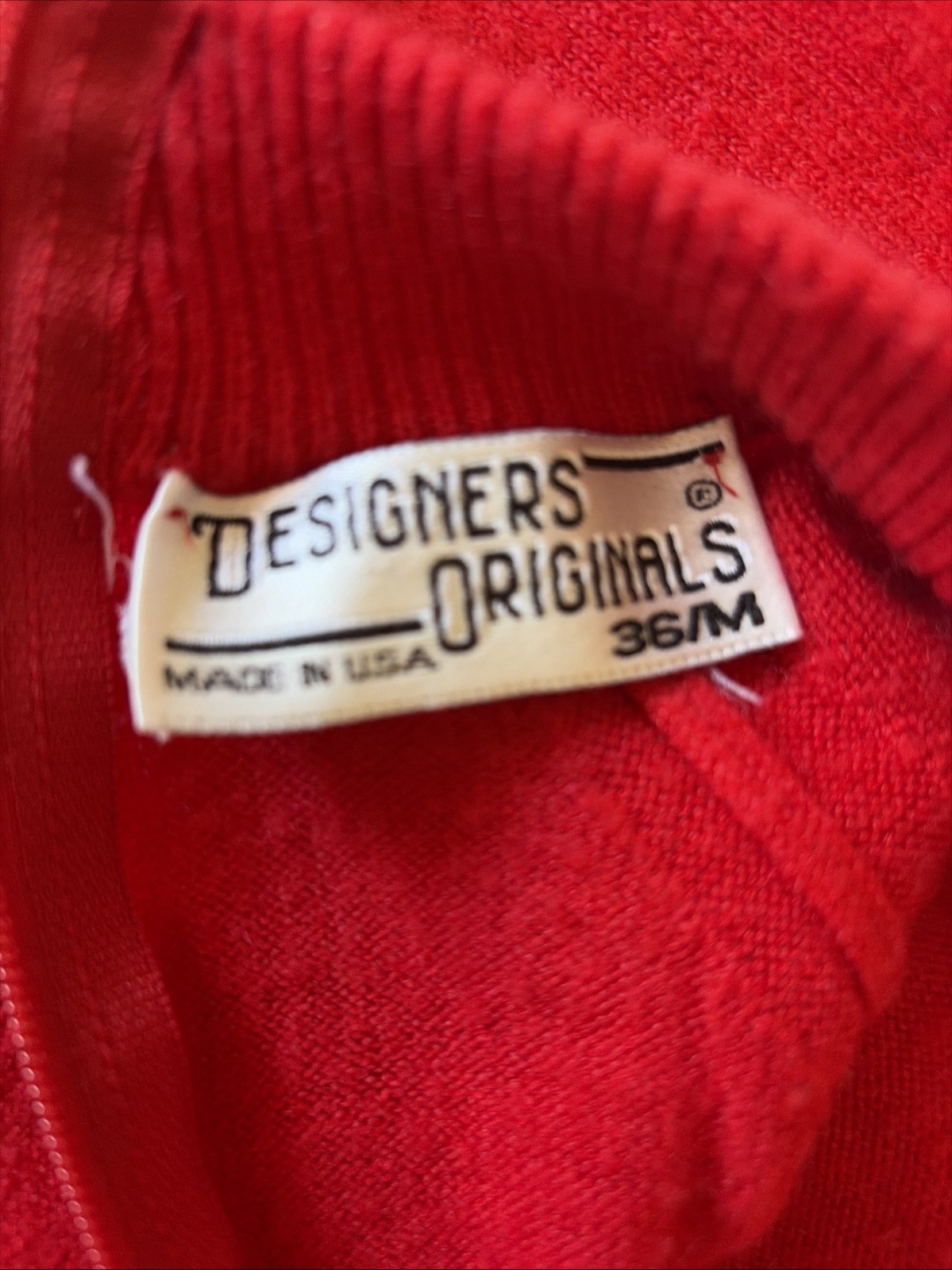 Vintage 80s Preppy Red Sweater Shirt Zipper Back 80s Medium Designers Original