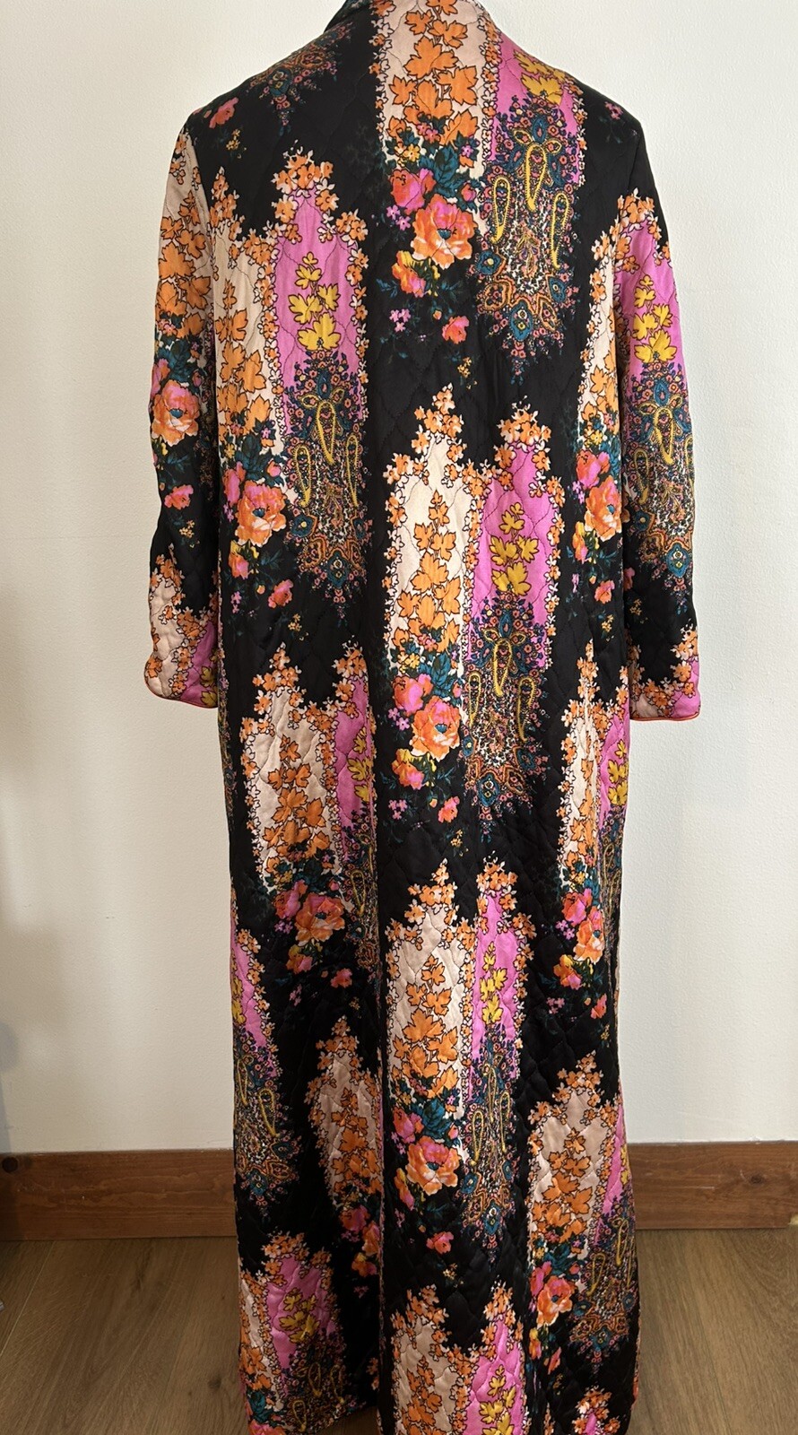 Vintage Cozy Creation Housedress Med Tall Crepe Long Sleeve Paisley 60s