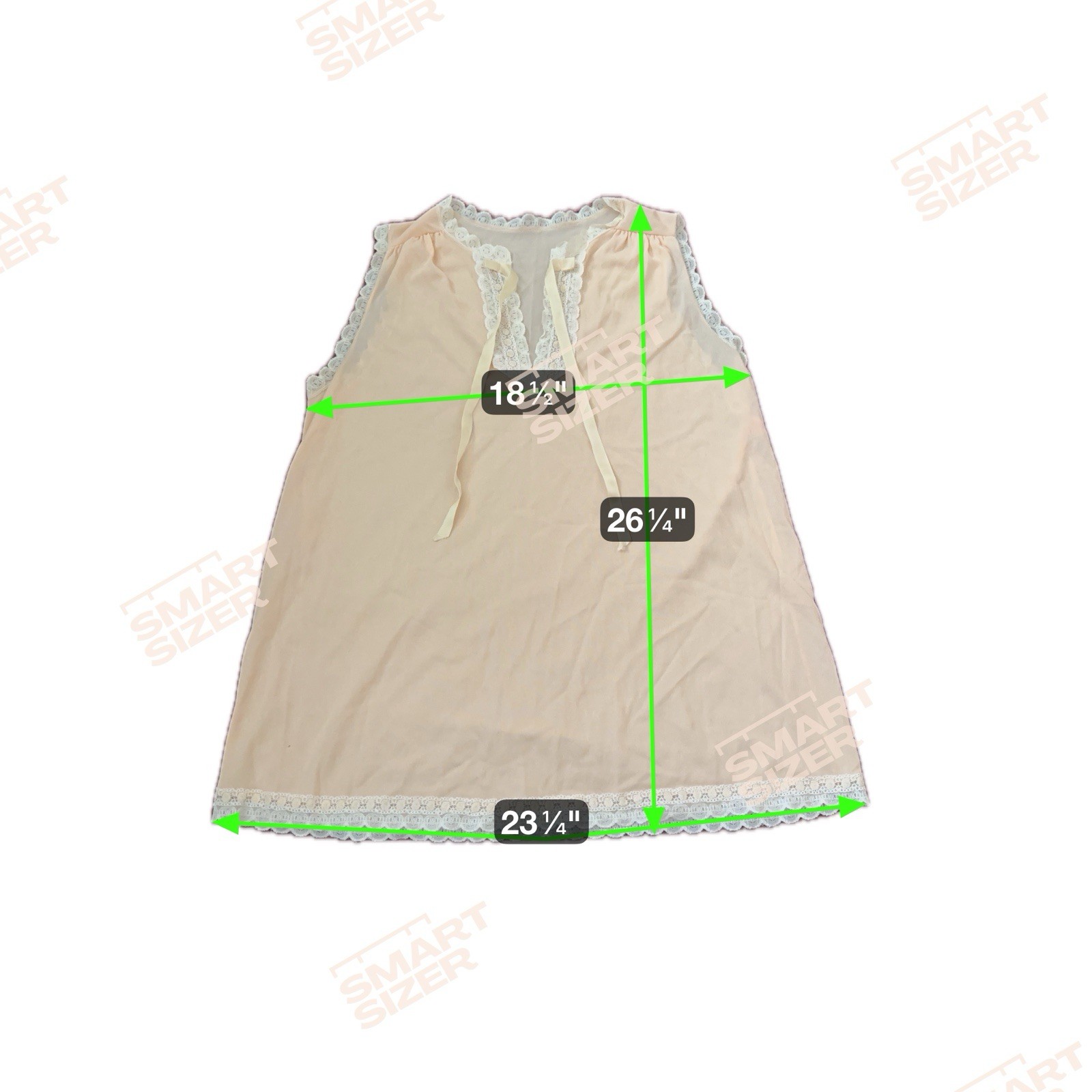 Vtg Sears Nightie Pink Peach Sleeveless Nylon Sleep Shirt Lingerie SIZE 32-24