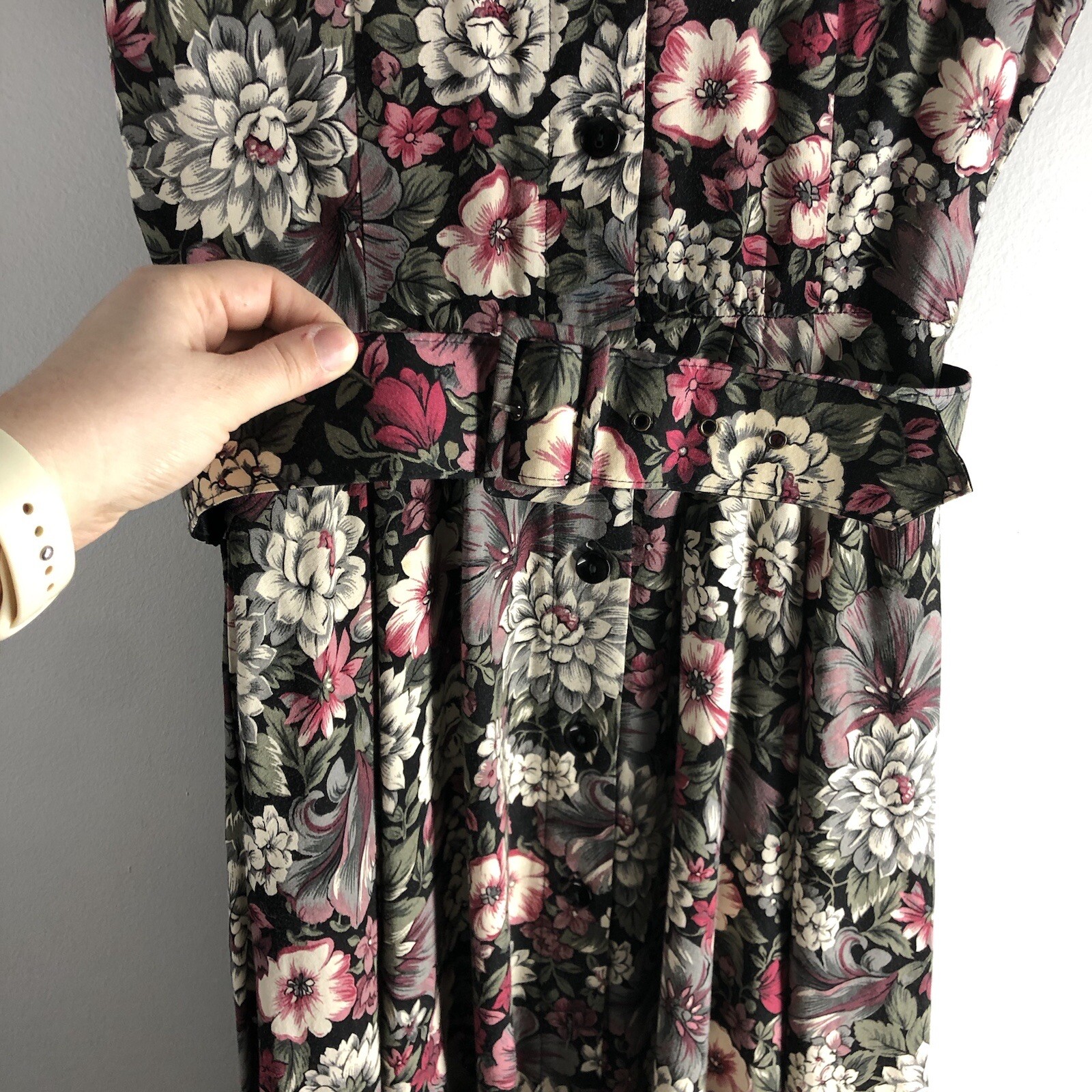 Country Romance Size 7/8 Cottagecore Floral 80s Cotton Garden Party Dress *FLAWS