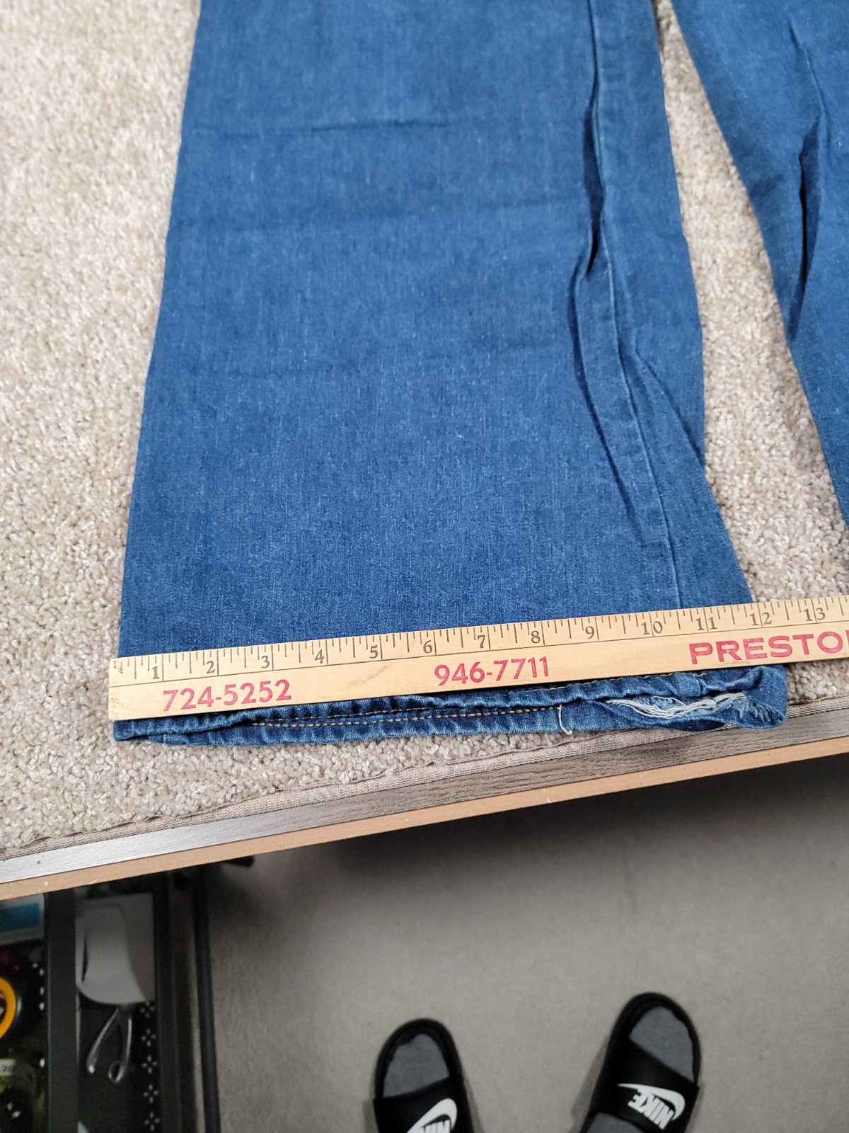 VTG 70s Denim Overalls Jumpsuit Juniors Small Womens Flare Hippy Boho Festival
