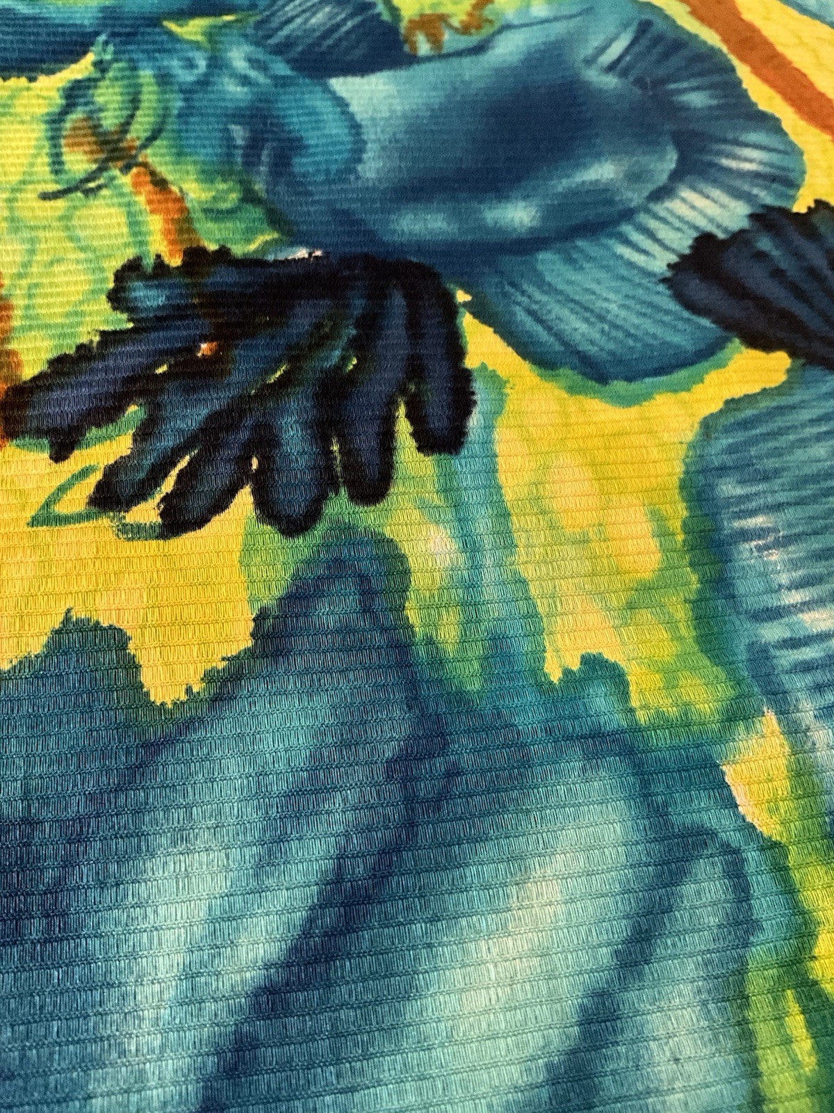 Vtg McINERNY Womens Hawaiian Maxi Dress Watercolor Floral Talon Zip Side Slit 12